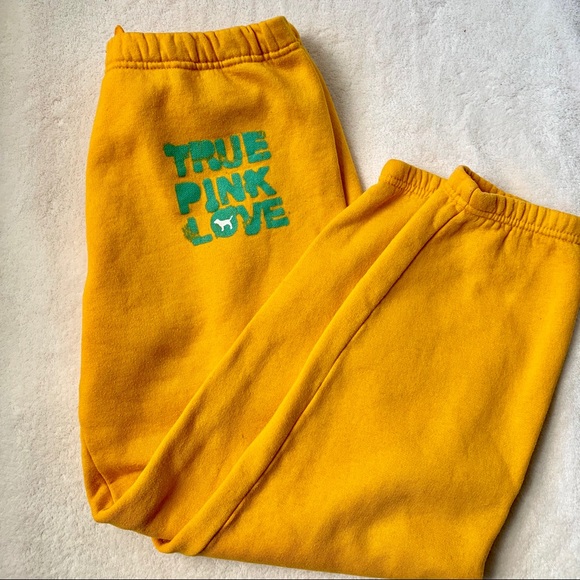 PINK Victoria’s Secret yellow sweatpants, size XS - Picture 3 of 8